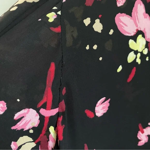 A.L.C. Rivera Silk Black Long Sleeve Floral Blouse Size 2 or Small - Picture 10 of 12